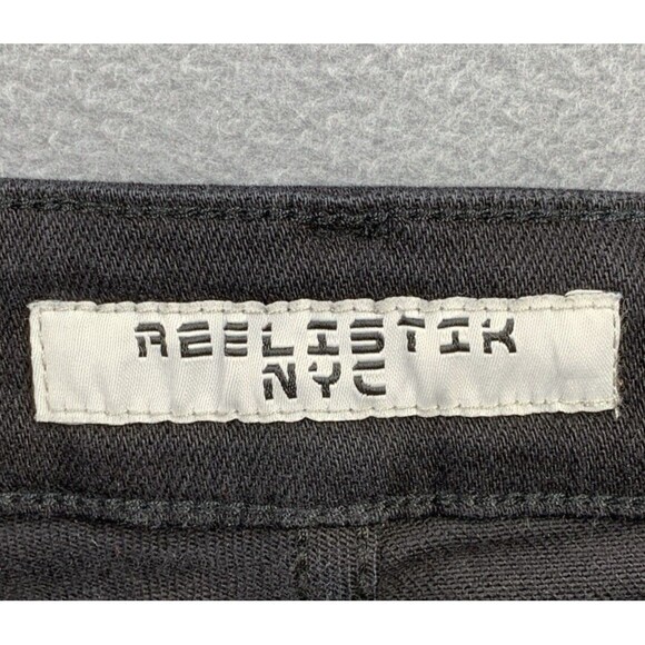 Reelistik NYC Denim Jeans Men's Size 32 Black Wash Racerstripe Paint Splash - Picture 12 of 16